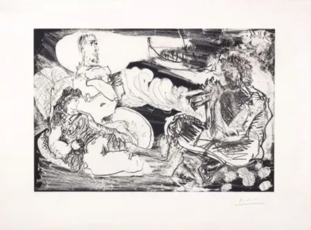 Aguafuerte Y Aguatinta Picasso - Le Joueur de Diaule