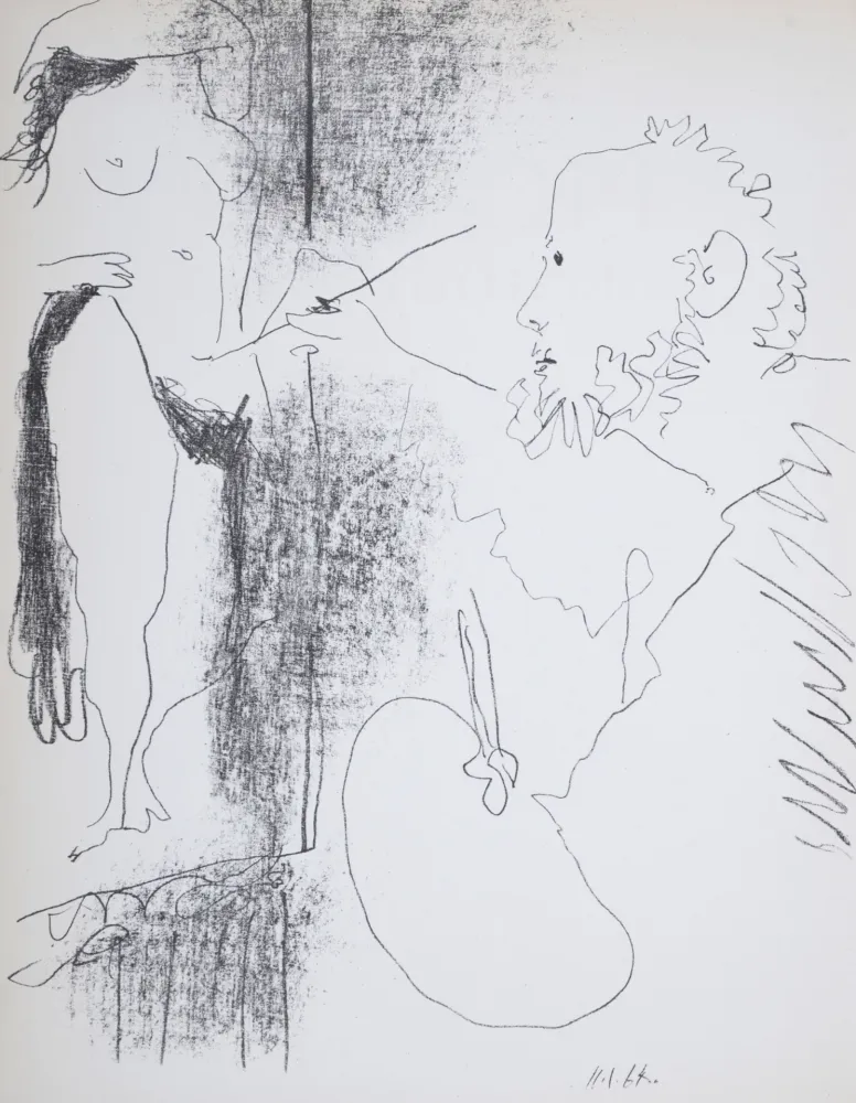 Litografía Picasso - Le Peintre et son Modèle, 1964