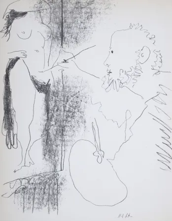 Litografía Picasso - Le Peintre et son Modèle, 1964