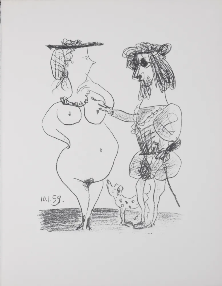 Litografía Picasso - Le seigneur et la dame, 1972