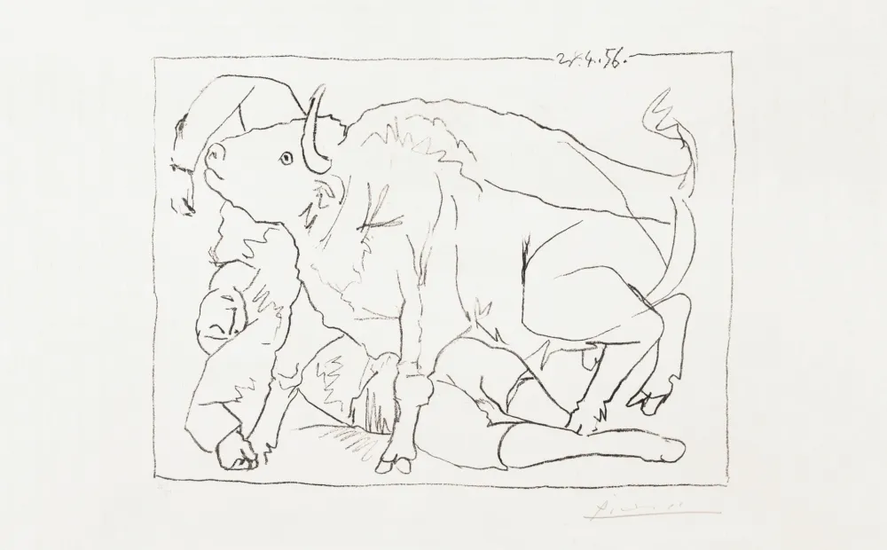 Litografía Picasso - Le Torero blessé