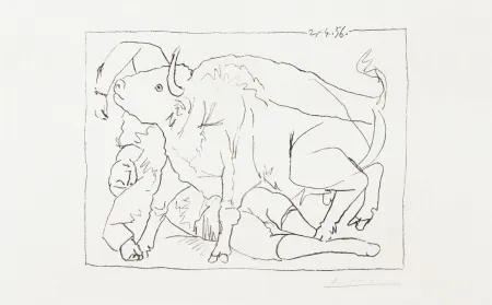 Litografía Picasso - Le Torero blessé