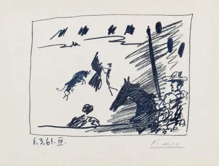 Litografía Picasso - Les Banderilles from A los toros avec Picasso
