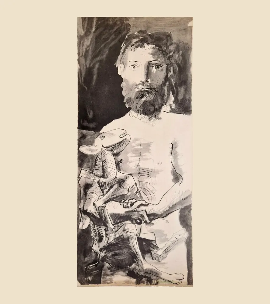 Litografía Picasso - L'HOMME AU MOUTON (1967)