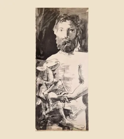 Litografía Picasso - L'HOMME AU MOUTON (1967)
