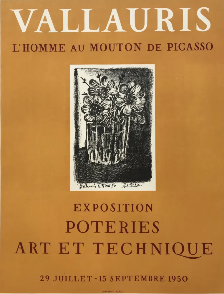 Litografía Picasso - L'Homme au Mouton de Picasso - Vallauris