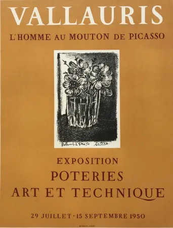 Litografía Picasso - L'Homme au Mouton de Picasso - Vallauris