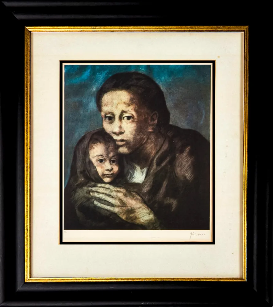 Litografía Picasso - Mère et enfant au fichu