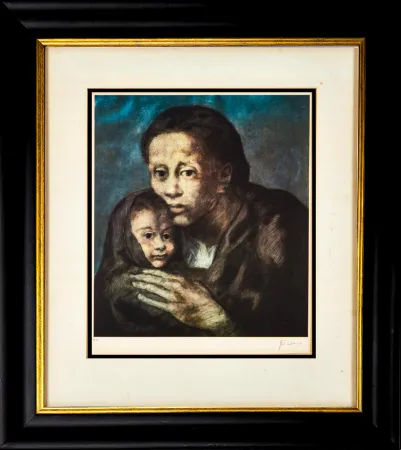 Litografía Picasso - Mère et enfant au fichu