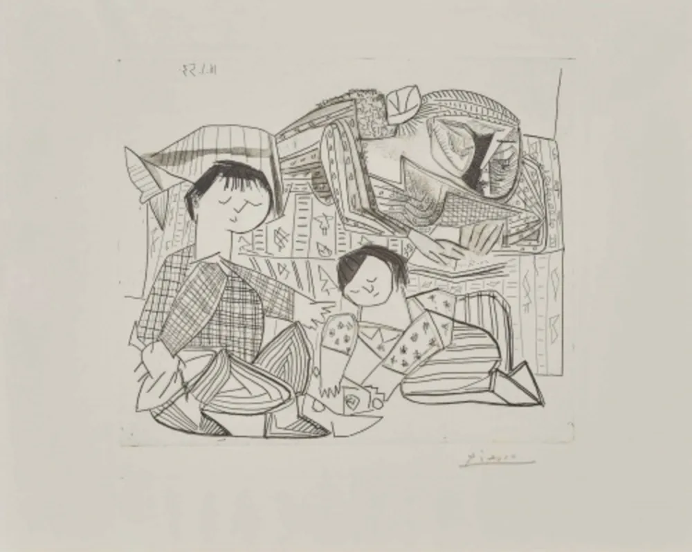 Aguafuerte Y Aguatinta Picasso - Mere et Enfants