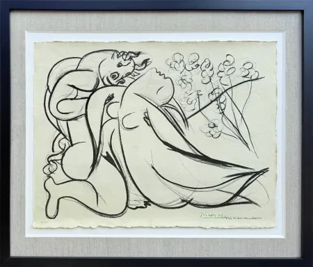 Litografía Picasso - Minoutaure et nue