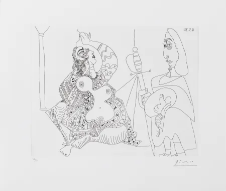 Grabado Picasso - MOUSQUETAIRE ET ODALISQUE, MEDUSE, (BLOCH 1902) – etching – 1970