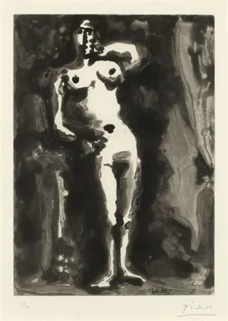 Aguatinta Picasso - Nu accudé, from Sable Mouvant