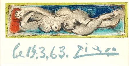 Litografía Picasso - Nu couché