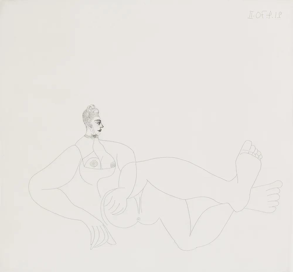 Aguafuerte Picasso - Odalisque au collier de chien