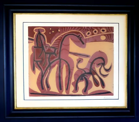 Sin Técnico Picasso - Pablo Picasso (1881-1973) - Picador et Taureau - Linocut in colors on Arches paper - 1959