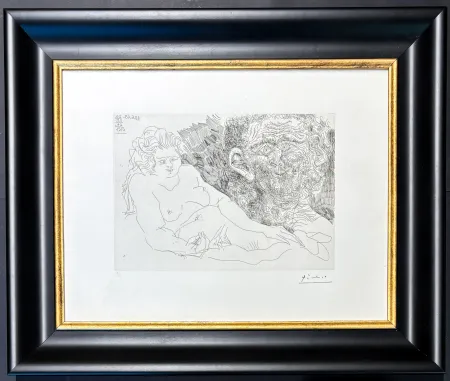 Grabado Picasso - Pablo Picasso (1881–1973) - VIEUX PEINTRE ET VIEUX MODELE - etching on paper