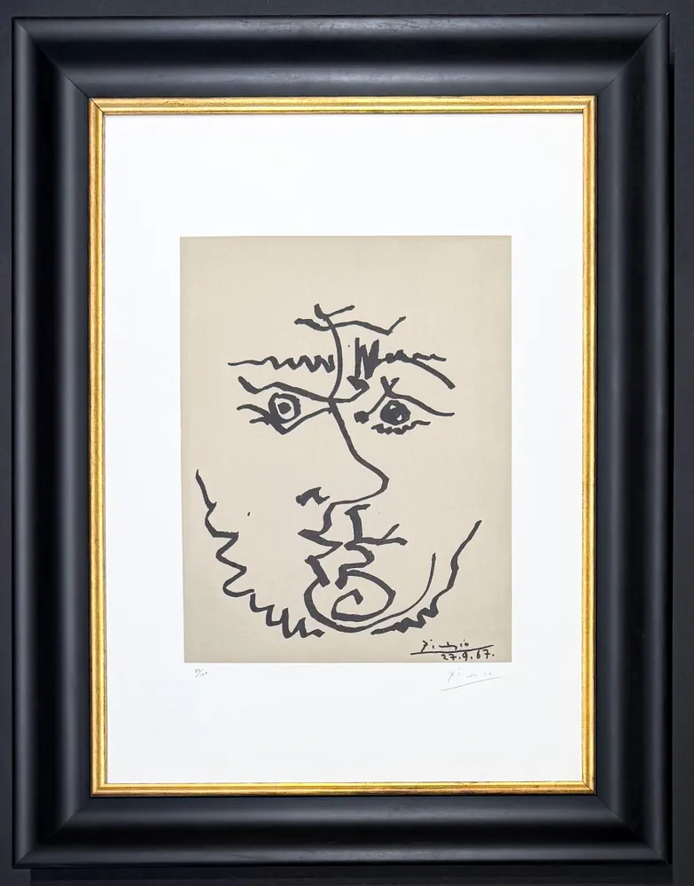 Litografía Picasso - Pablo Picasso ( 1881 – 1973 )– Visage – hand-signed Lithograph on Rives BFK paper – 1967