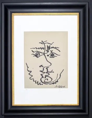 Litografía Picasso - Pablo Picasso ( 1881 – 1973 )– Visage – hand-signed Lithograph on Rives BFK paper – 1967