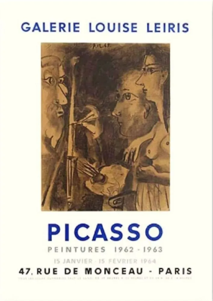 Litografía Picasso - Pablo Picasso, Galerie Louise Leiris Exhibition Poster, 1962/1963, Lithograph on Vellum Paper