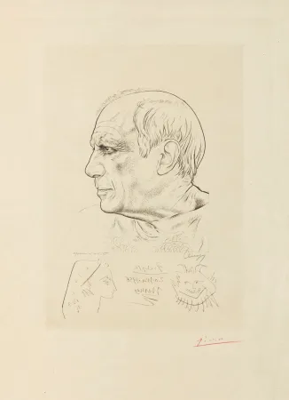 Grabado Picasso - Pablo Picasso Paul Lemagny Portrait of Picasso.