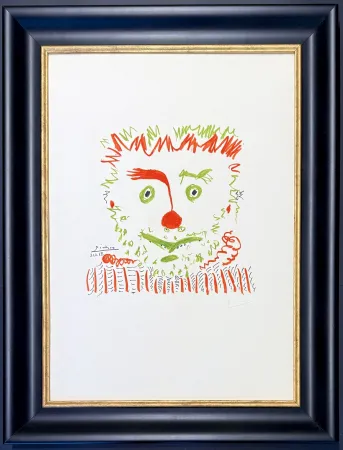 Litografía Picasso - Pablo Picasso(1881–1973) – Clown – Color lithograph on Arches paper – 1968