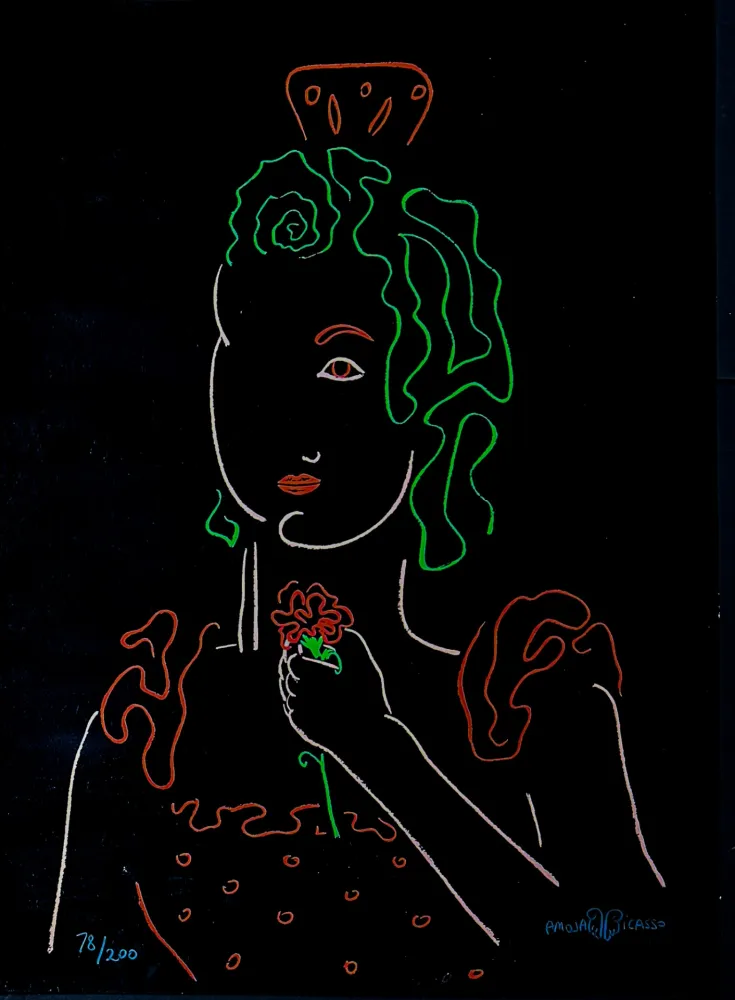 Serigrafía Picasso - Paloma Picasso (1949) - Vallauris - Colour screen printing