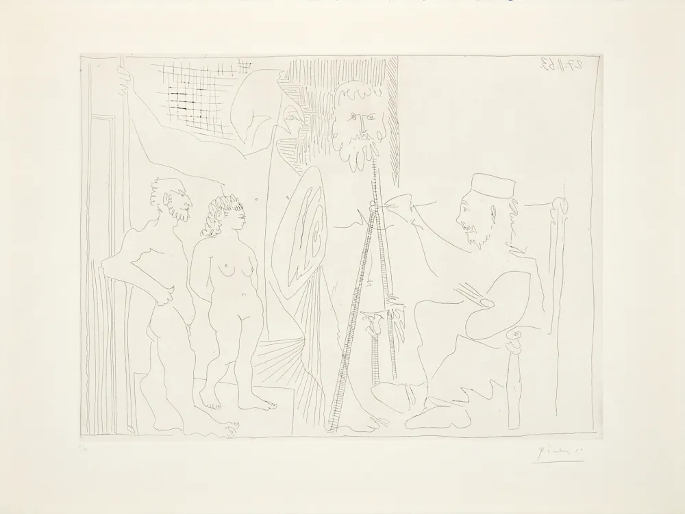 Grabado Picasso - Peintre néo-classique dans son atelier