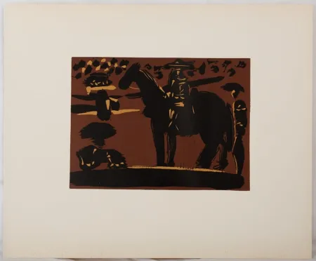 Linograbado Picasso - Picador entrant dans l'arène