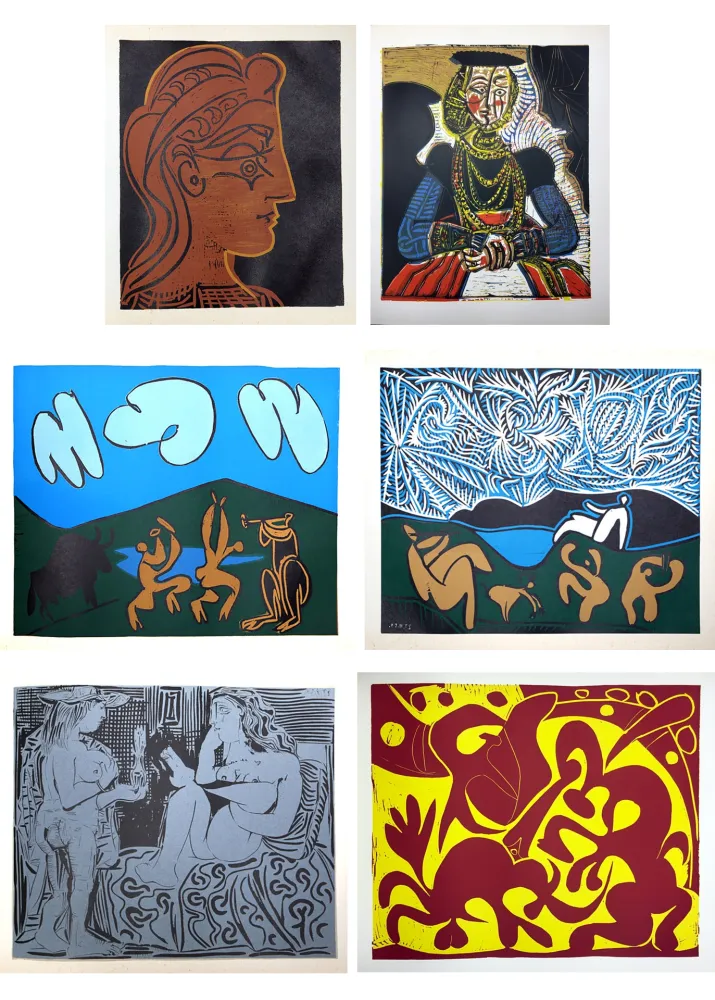 Libro Ilustrado Picasso - PICASSO LINOGRAVURES (Picasso Linocuts). Cercle d'Art, Paris 1962