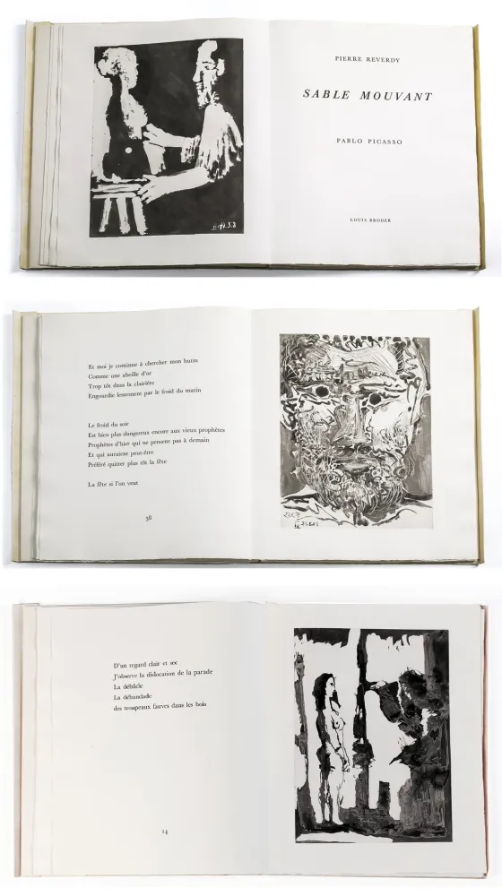 Libro Ilustrado Picasso - Pierre Reverdy. SABLE MOUVANT. 10 aquatintes originales (1966)