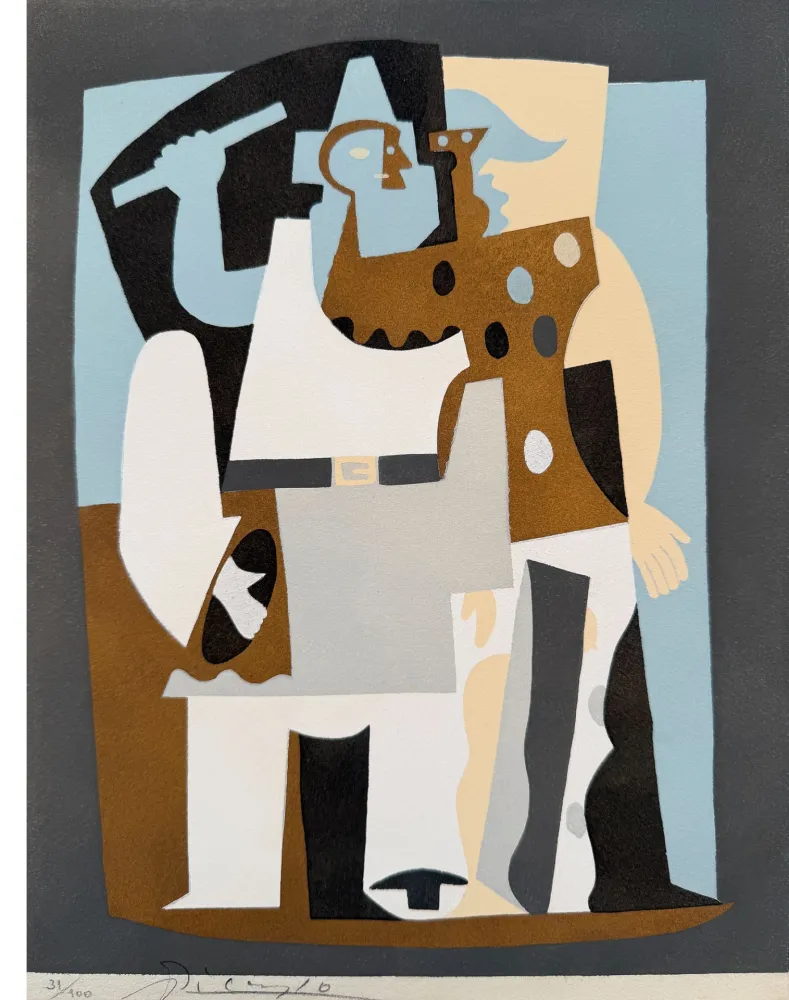 Pochoir Picasso - Pierrot et Arlequin