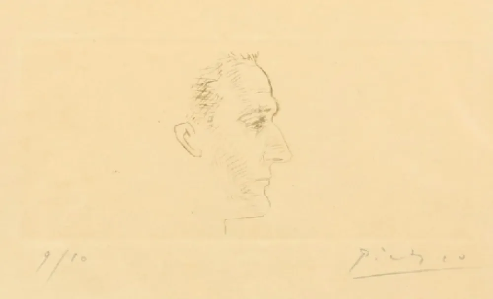 Punta Seca Picasso - Portrait de Marcel Boudin