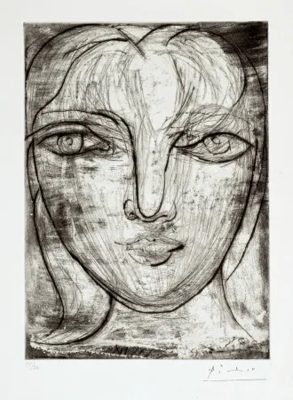 Grabado Picasso - Portrait de Marie-Thérèse de face