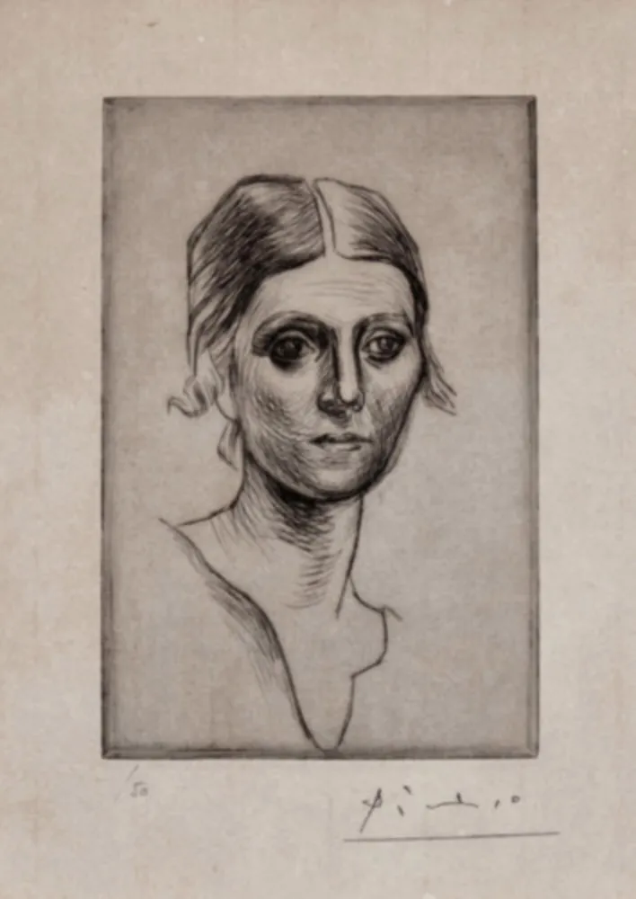 Punta Seca Picasso - Portrait d'Olga Picasso