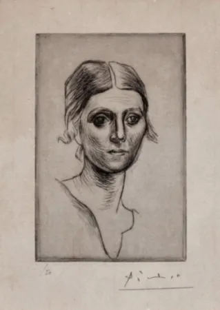 Punta Seca Picasso - Portrait d'Olga Picasso