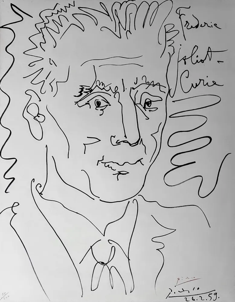 Litografía Picasso - Portrait of Frederic Joliot-Curie