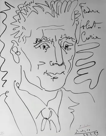 Litografía Picasso - Portrait of Frederic Joliot-Curie