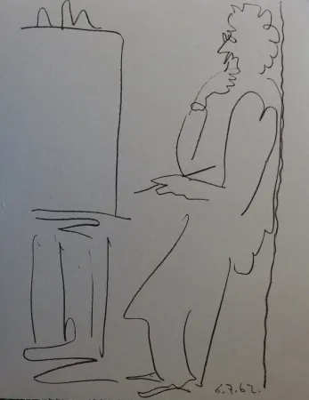 Litografía Picasso - Regards sur Paris - The painter