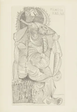 Grabado Picasso - Seated Woman