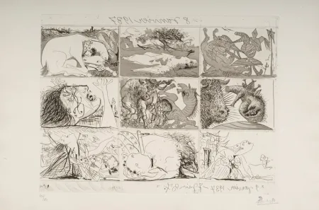 Aguafuerte Y Aguatinta Picasso - Sueno y Mentira de Franco