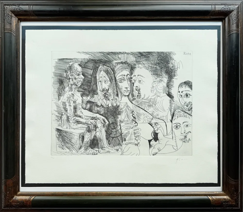 Aguafuerte Picasso - Suite 347, 4 avril 1968, L. 17