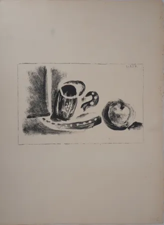 Litografía Picasso - Tasse et pomme