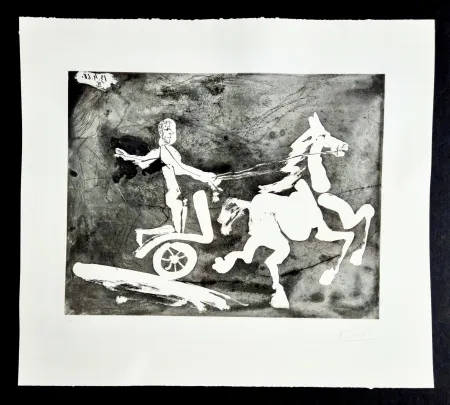 Grabado Picasso - Television: Course de chars à l'antique I 