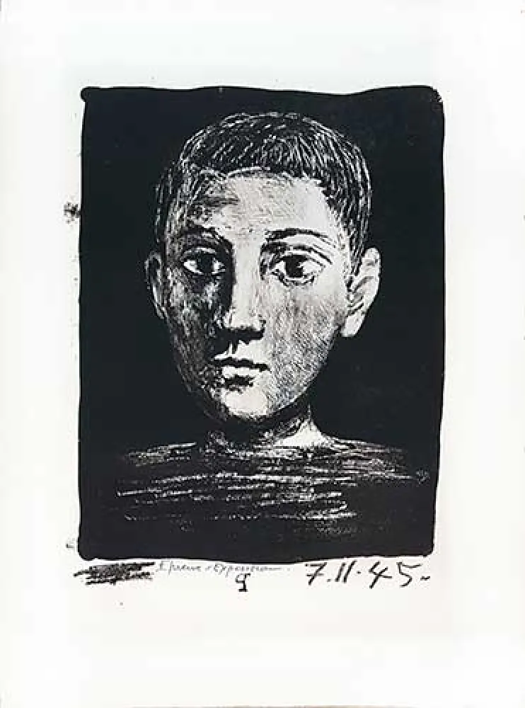 Litografía Picasso - Tête de jeune garçon