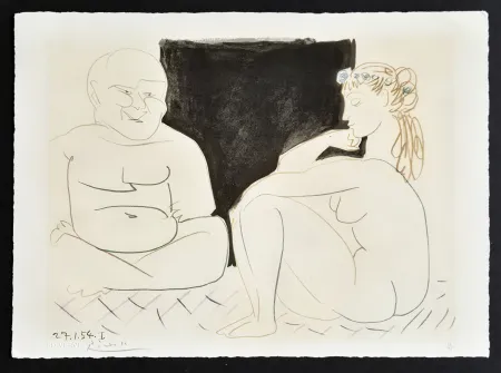 Litografía Picasso - The Two Thinkers