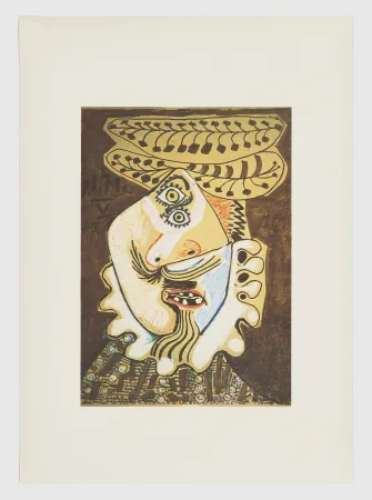 Litografía Picasso - Visage de bouffon