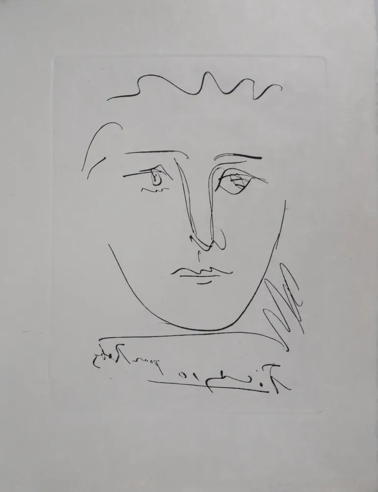 Grabado Picasso - Visage pour Roby