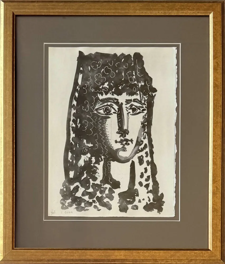 Aguatinta Picasso - Woman Wearing a Mantilla