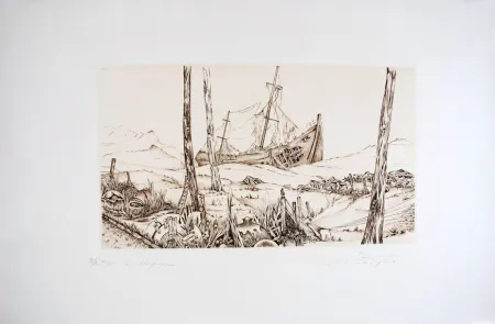 Grabado Pierron - Le Naufrage